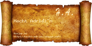 Hecht Adrián névjegykártya